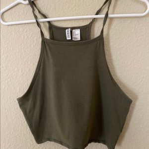 Olive Green Crop Top